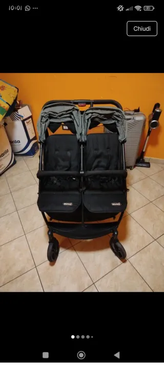 Passeggino gemellare doppio