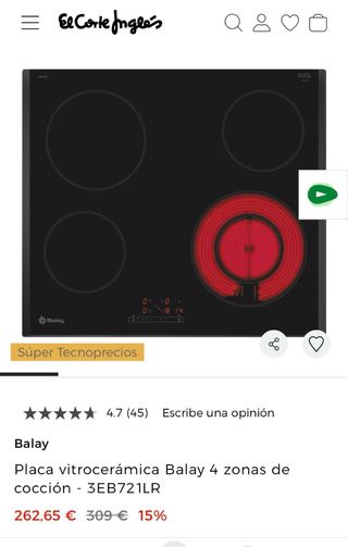 Vitrocerámica Balay 3EB721LR