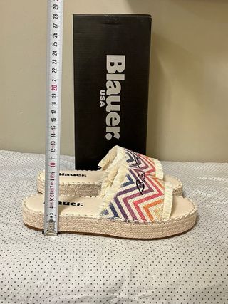 Ciabatte Blauer Beige Multicolor Tg. 39