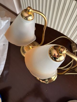 Coppia Lampade da Tavolo Oro Trasparente