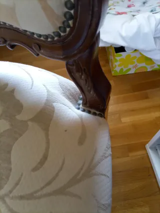 Silla Vintage Tapizada Madera