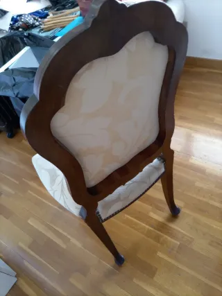 Silla Vintage Tapizada Madera