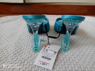 Sandalias Zara Mules Tacón Metacrilato Turquesa