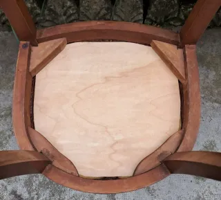 Set 4 Sedie Art Decò Radica e Pelle