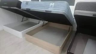 Canape abatible madera, somier, colchón - bases