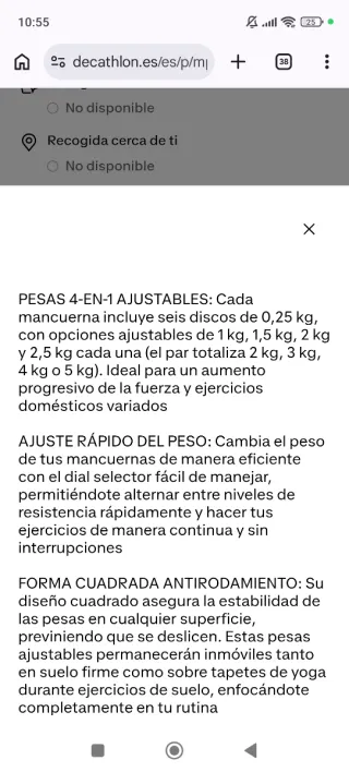 Mancuernas ajustables SPORTNOW