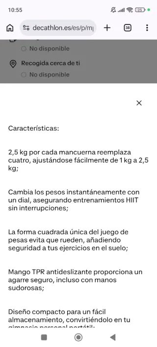 Mancuernas ajustables SPORTNOW