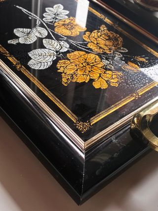 Bandeja Vintage Cristal Negro 37x27cm