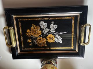 Bandeja Vintage Cristal Negro 37x27cm