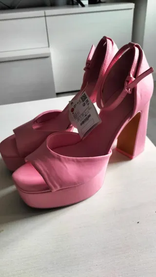 Stradivarius Sandalias Plataforma Rosa Talla 39