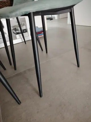 4 Sillas Terciopelo Negro y Verde