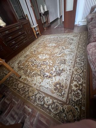 Alfombra grande salón beige y marrón