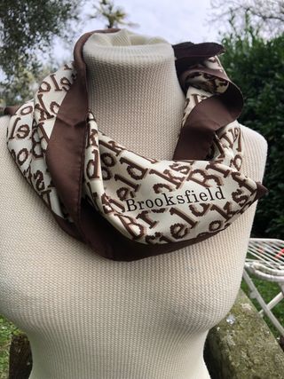 Foulard Brooksfield seta beige e marrone