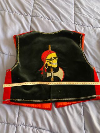 Chaleco Pirata Mujer Talla S/M Rojo Dorado