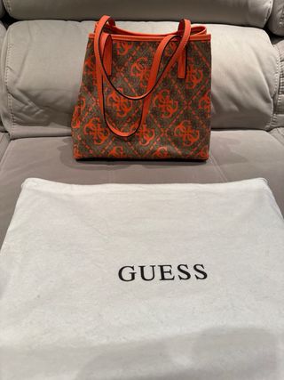 Bolso Guess Mediano Naranja y Marrón