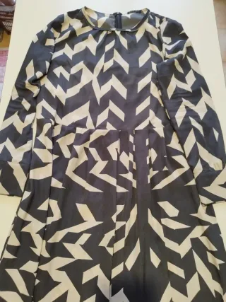 Abito lungo Sisley fantasia geometrica