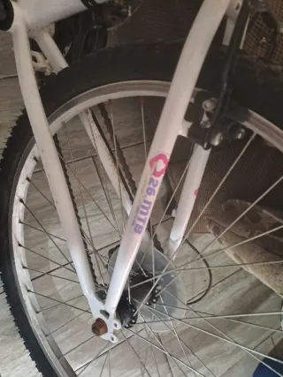 Bicicleta de montaña 26 blanca y rosa