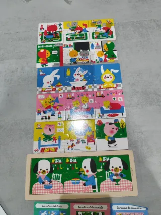 Puzzles madera hábitos y rutinas. 2 años