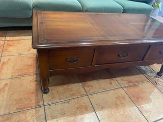 Mesa de centro madera maciza 3 cajones