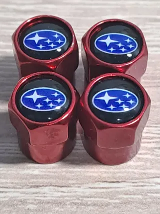 4 Tapones Válvula Subaru Rojo