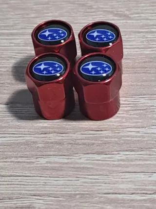 4 Tapones Válvula Subaru Rojo
