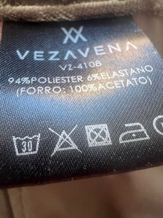 Pantalón efecto terciopelo beige/marrón T.42