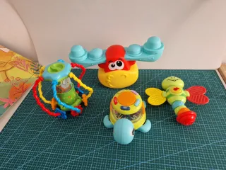 Lote Juguetes Bebé: Sonajero, Tortuga, Alce y libe