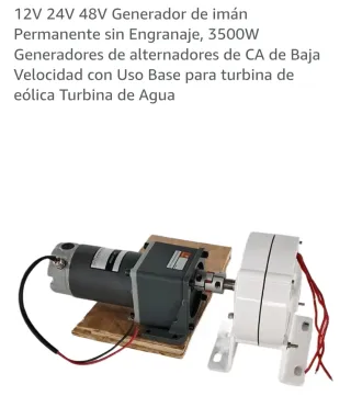 Generador imanes 12V + acoplador+ motor