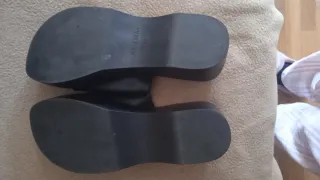 Sandalias Pull&Bear Negras con plataforma Talla 38