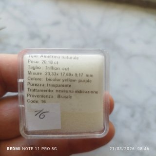 Ametrina naturale20.16 ct dal brasile