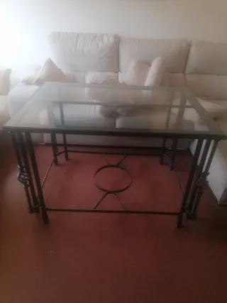 Mesa de forja con cristal negro 1,21* 0,87