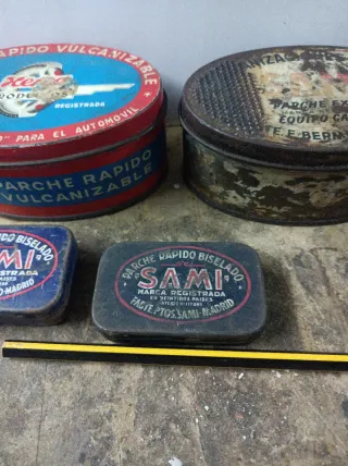 Lote 4 Cajas Metálicas Antiguas Vulvanizables