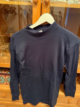 Jersey azul marino cuello alto mujer