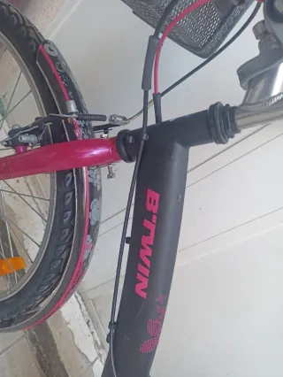 Bicicleta B'twin Poply 500 24 Negra/Rosa