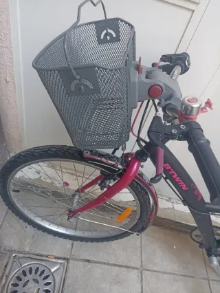 Bicicleta B'twin Poply 500 24 Negra/Rosa