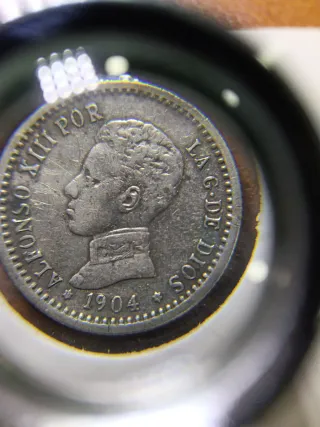 Conjunto 2 monedas 50 céntimos Alfonso XIII 1904.