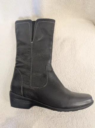 Botas de cuero negras para mujer