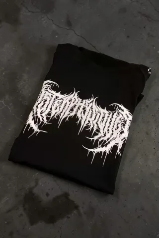 T-shirt Nera Streetwear Cyber-Goth - Stampe Integr