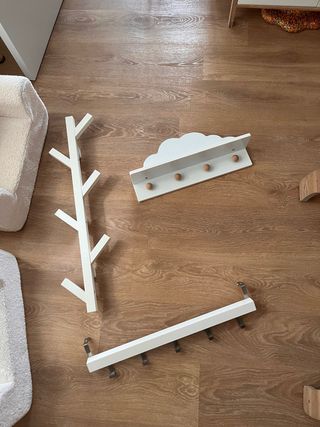 Percheros de pared madera y metal