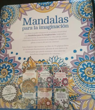Libro de mandalas en caja aluminio y 6 colores