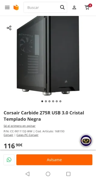 Caja PC Corsair Carbide 275R Negra