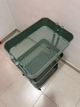 Carrito auxiliar Ikea 3 niveles verde