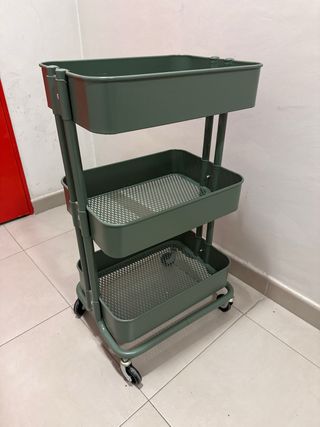 Carrito auxiliar Ikea 3 niveles verde