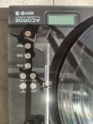 Tocadiscos ACORDE Negro/Gris USB