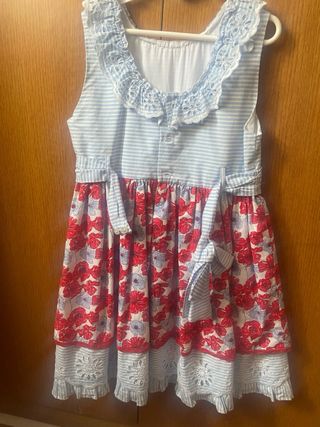 Vestido niña flores y rayas Dolce Petit