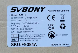 Cámara Planetaria Svbony SC311 Wifi