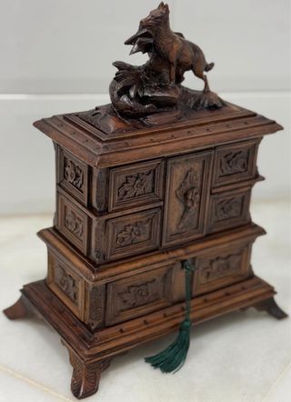 ANTIGUA CAJA SELVA NEGRA ALEMANIA SIGLO XIX