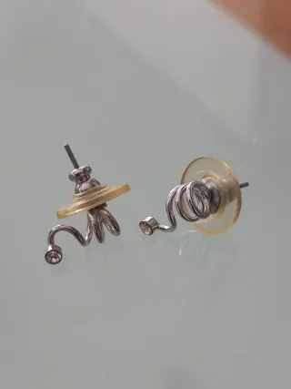 Pendientes plata con piedra brillante