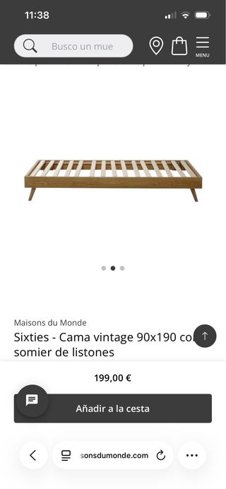 Cama individual madera 90x190 Maisons du Monde