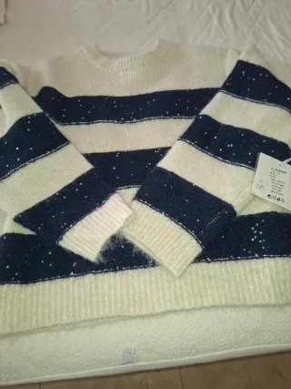 Jersey rayas lentejuelas